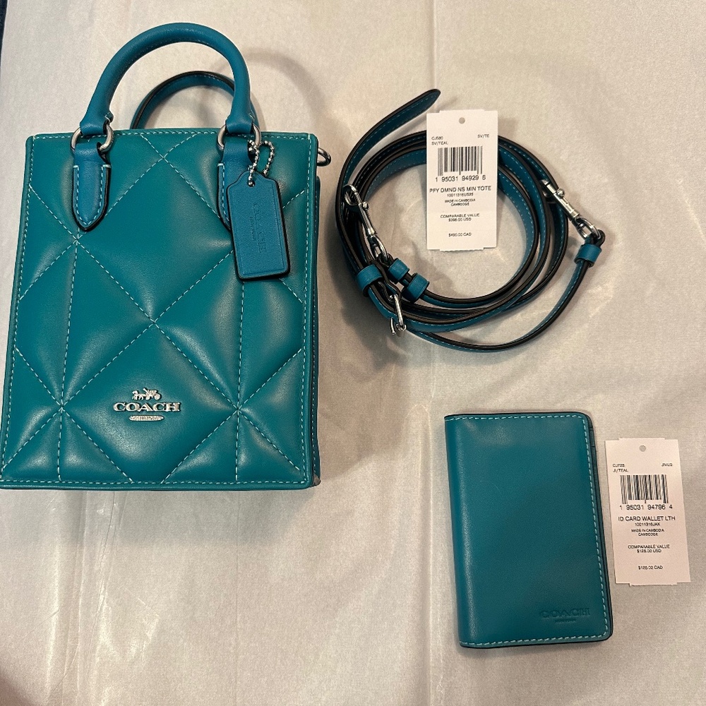 Coach North South Mini Tote with Matching ID wallet